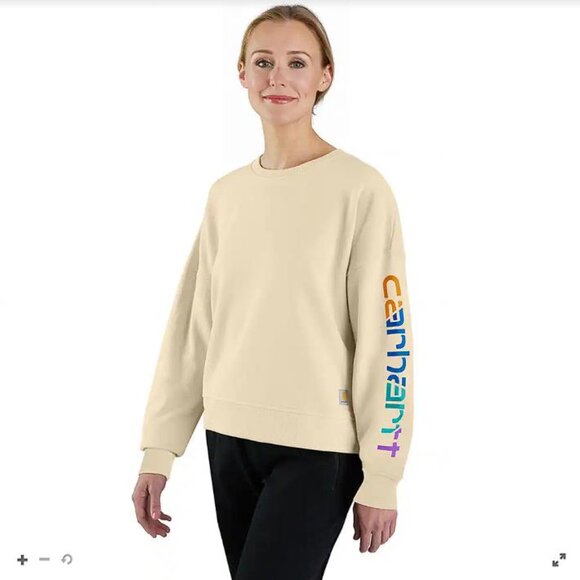 CARHARTT Women's TENCEL Fiber Series Loose Fit Sleeve Graphic Sweatshirt - Picture 1 of 10